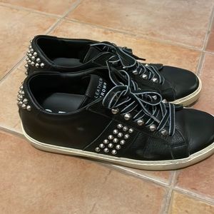 Leather Crown black sneakers studded size 38 8